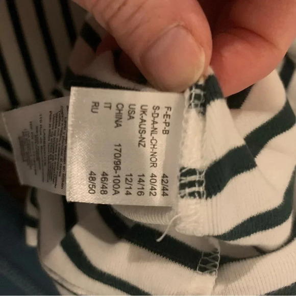 French Made Anne Weyburn 100% Cotton Striped Top with Buttons Size 42/44 Large - Picture 3 of 8